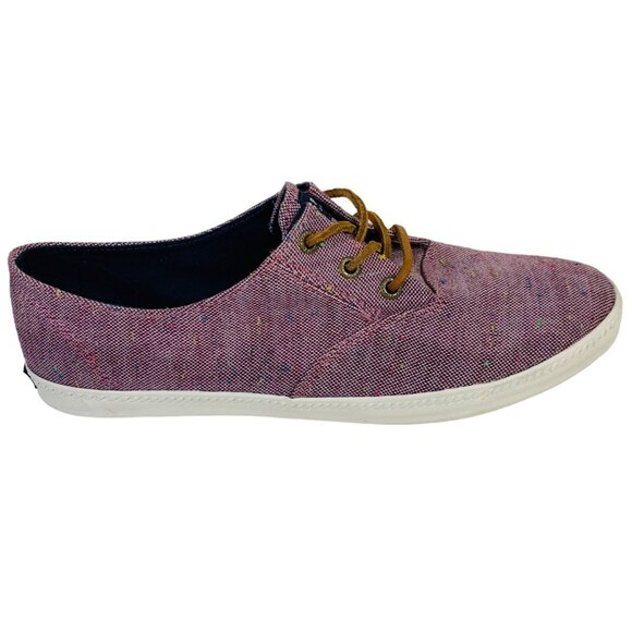 Sperry Top Sider Boat Shoe Sneaker Size 11 Purple Flecked Canvas Rawhide Lace Up - Picture 1 of 15